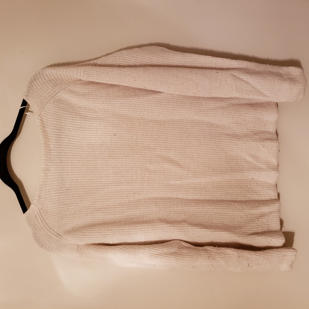H&M White V Neck Sweater